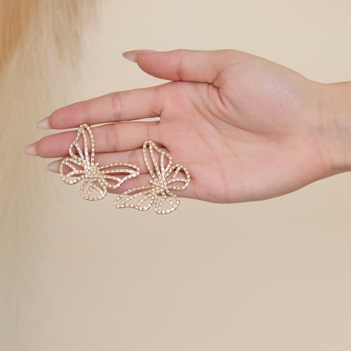 Jessica Simpson Textured Butterfly Gold-tone Stud Earrings In Gold