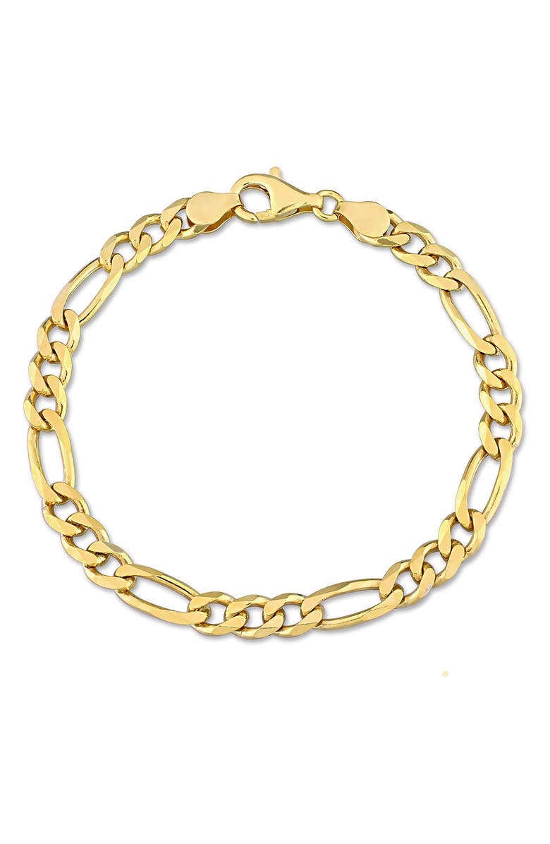 DELMAR 18K Gold Plated 5.5mm Figaro Link Chain Bracelet, Main, color, 