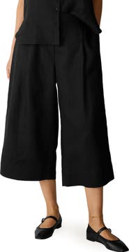 Eileen Fisher Wide Leg Linen Crop Pants