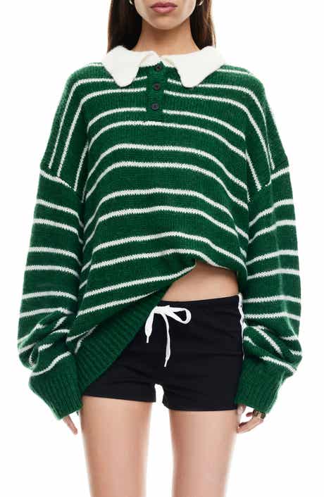 Rising Sun Stripe Polo Sweater