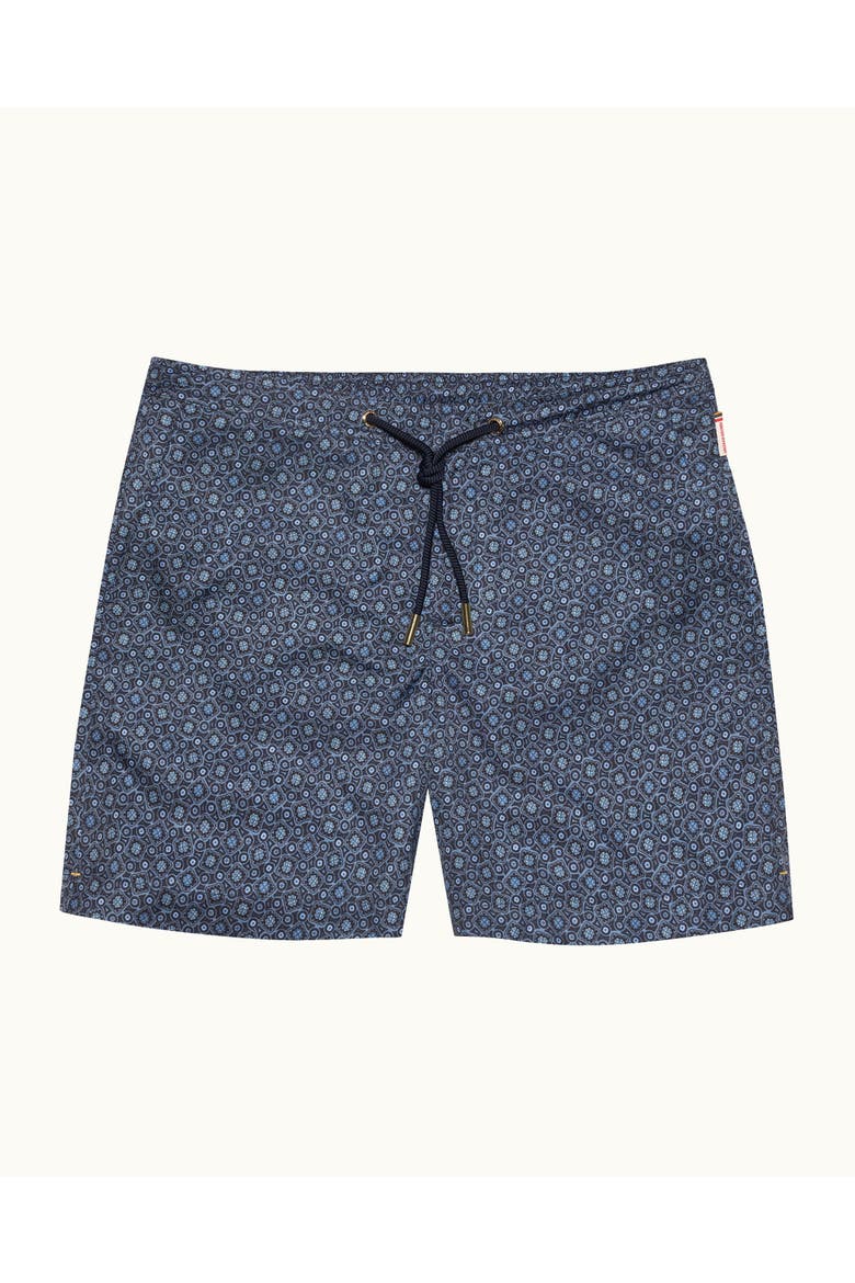 Bulldog Drawcord Mid Length Swim Shorts, Main, color, NIGHT IRIS