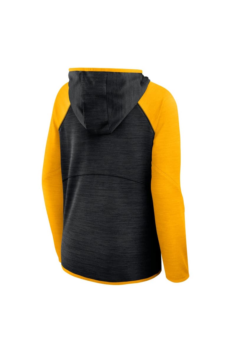 FANATICS Women's Fanatics Black/Gold Pittsburgh Steelers Redzone End Around Pass Raglan Full-Zip Hoodie, Alternate, color, Black