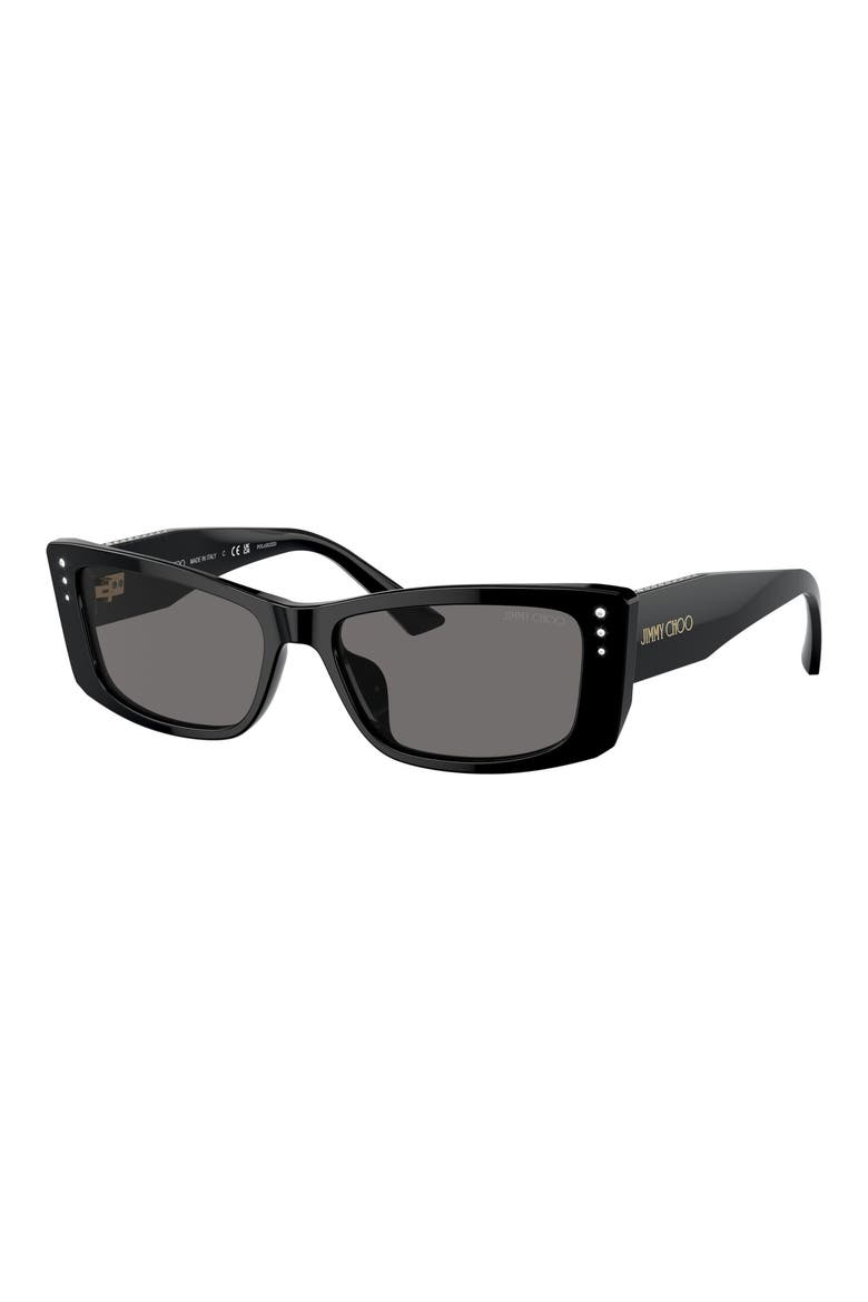 55mm Square Sunglasses, Alternate, color, BLACK