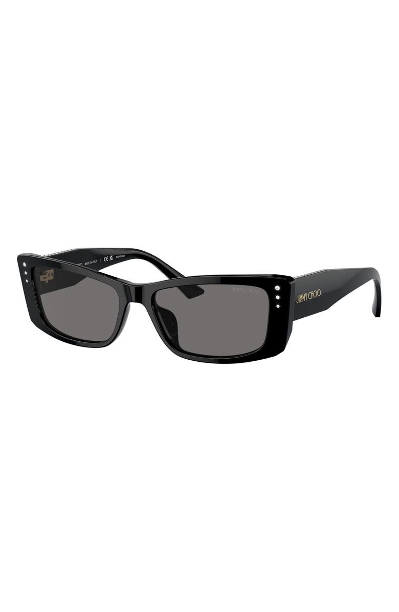Jimmy Choo 55mm Square Sunglasses, Alternate, color, Black