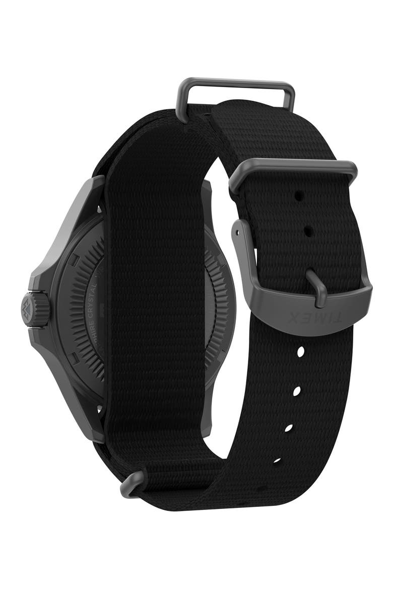 Expedition® North Field Post Solar Webbing Strap Watch, Alternate, color, BLACK