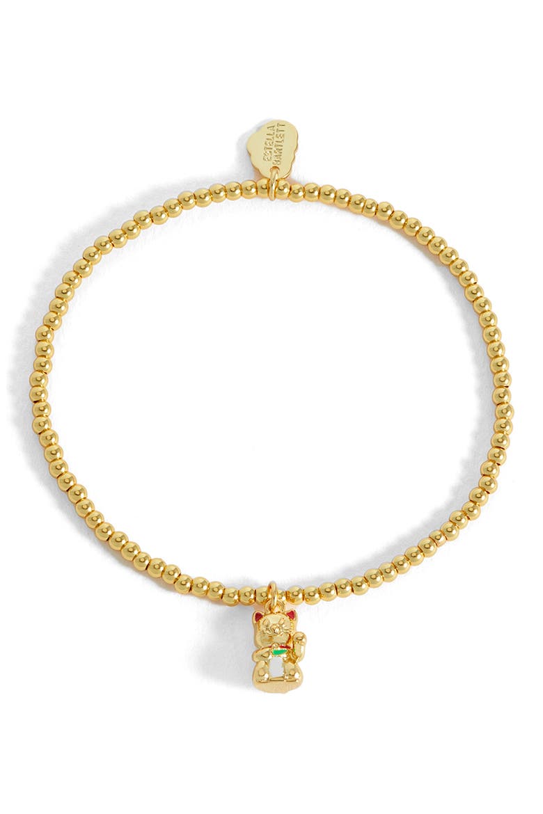 Lucky Cat Sienna Stretch Bracelet, Alternate, color, GOLD