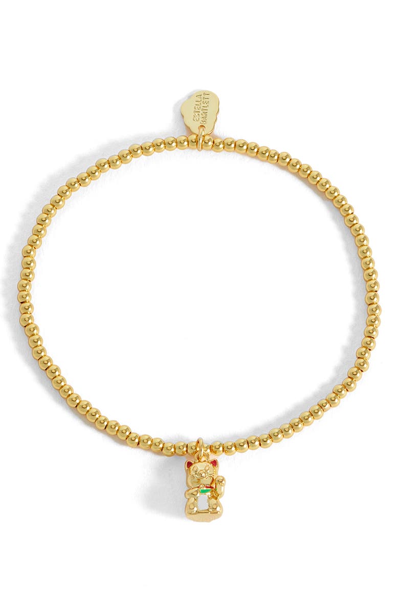 Estella Bartlett Lucky Cat Sienna Stretch Bracelet, Alternate, color, Gold
