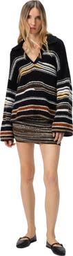 Missoni Oversized Long Sleeve Polo With Striped Inlay