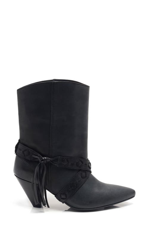 Free People Bronte Belt Wrapped Western Boot In Black