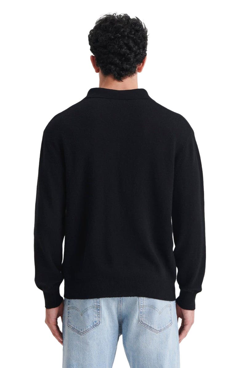 NAADAM Lightweight Cashmere Relaxed Polo, Alternate, color, Black