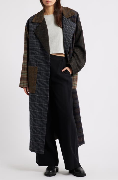 Risk Something Longline Plaid Coat
