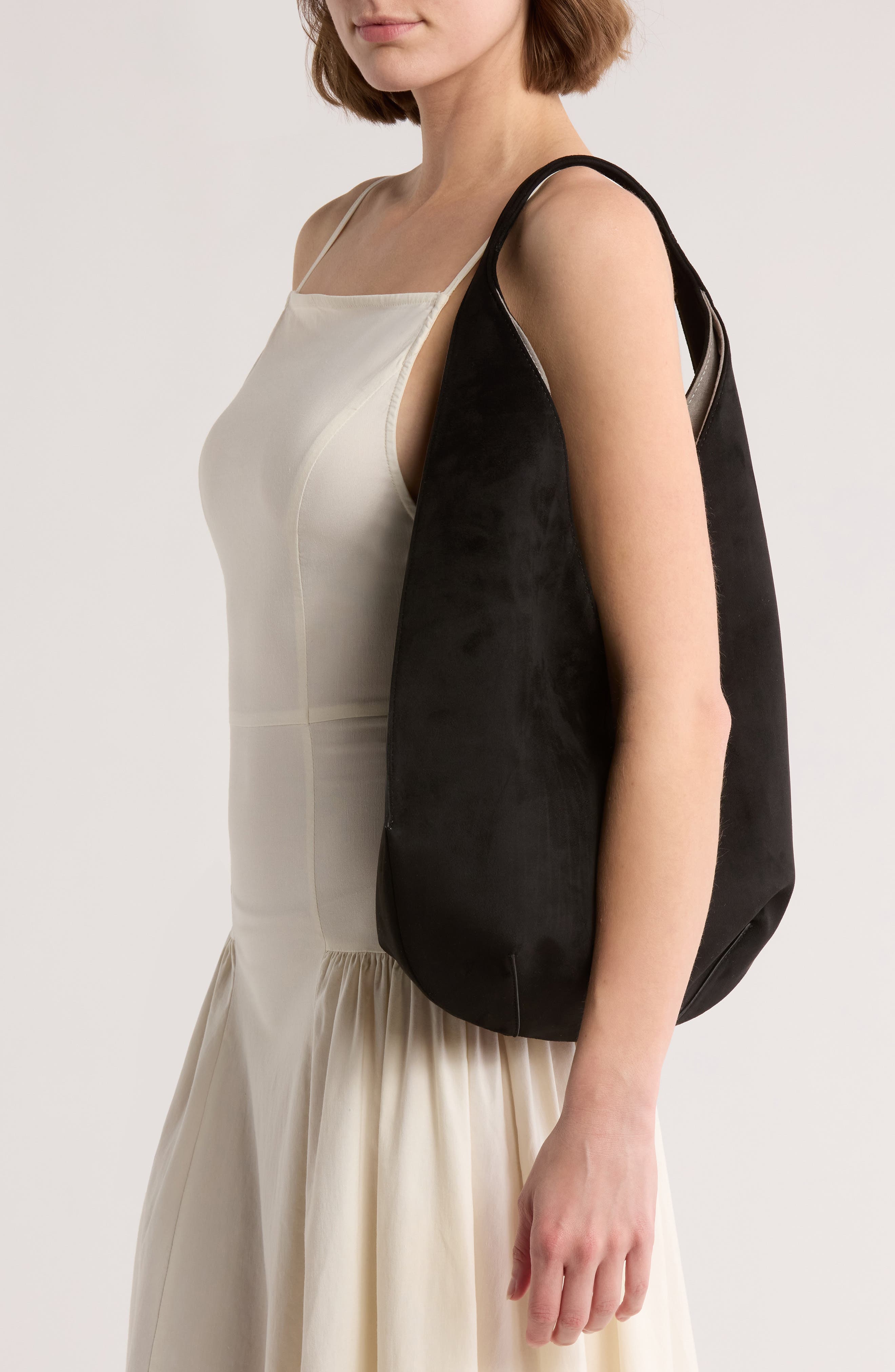 JW PEI Dara Faux Suede Hobo Bag, Alternate, color, Black