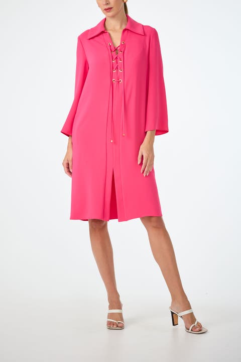 Janeiro Lace Up Collared Dress