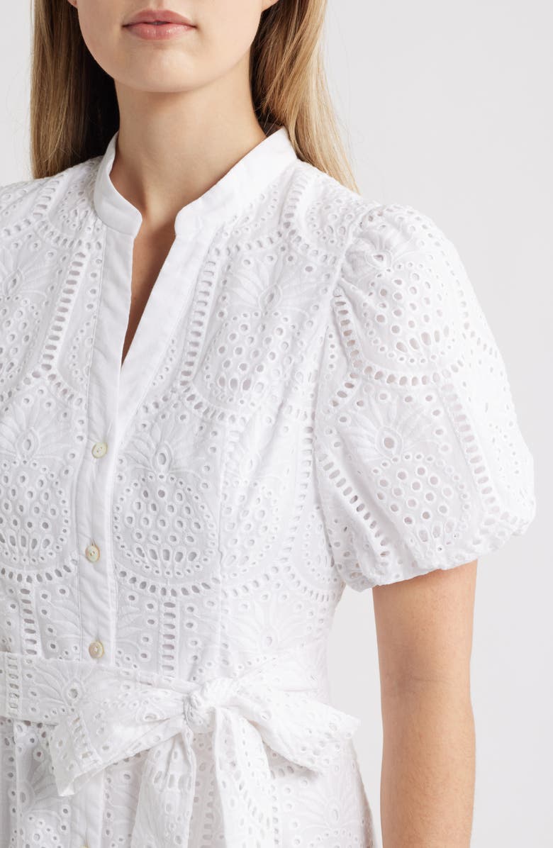 Lilly Pulitzer<sup>®</sup> Xylia Tie Belt Cotton Minidress, Alternate, color, Resort White Pineapple Tile