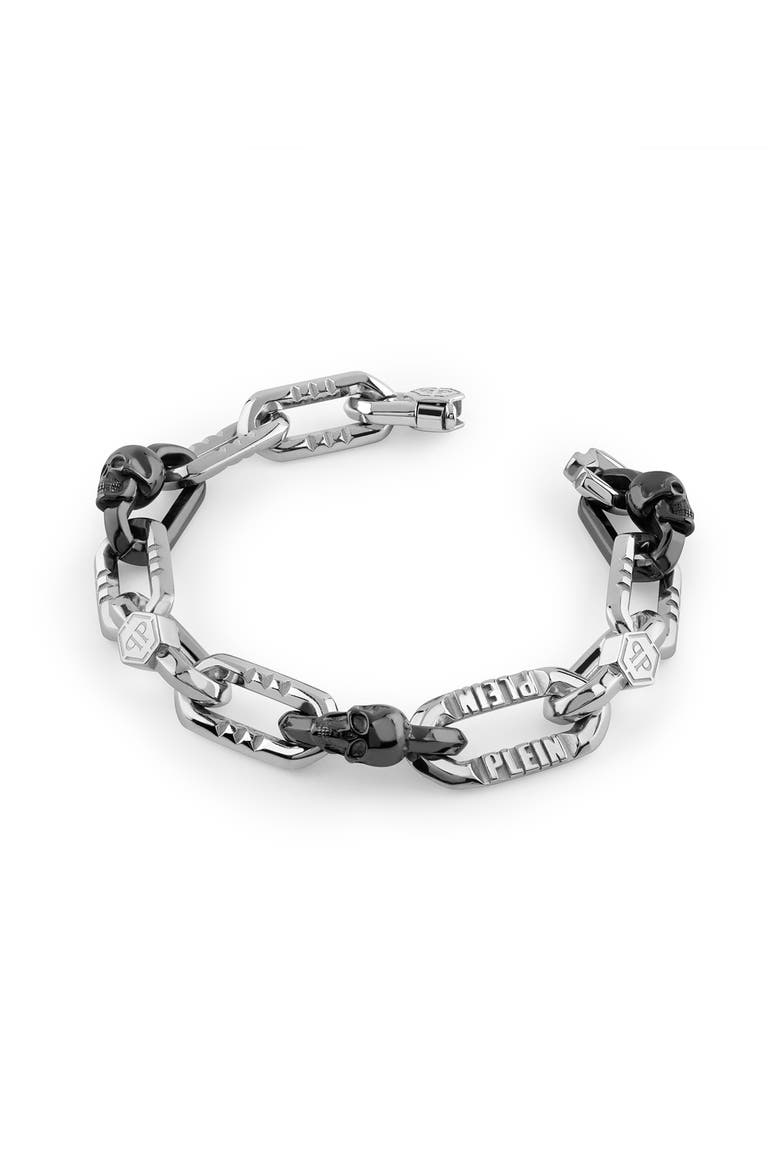 Stainless Steel Bracelet Plein Edge Men, Main, color, black/stainlesssteel