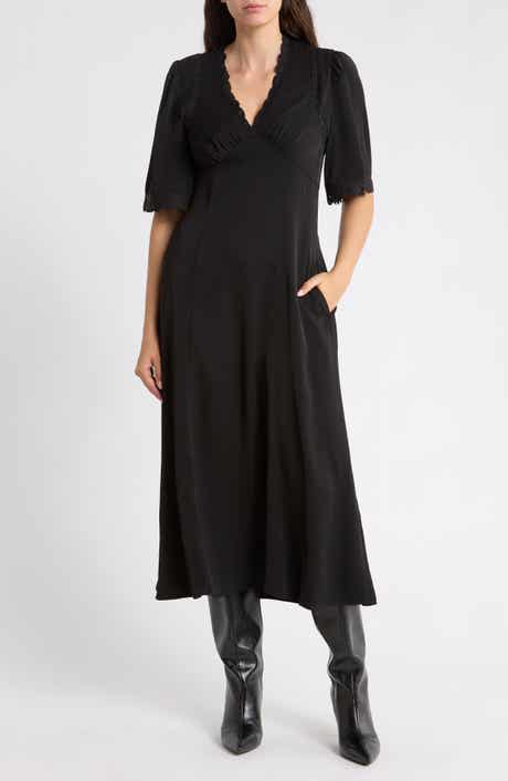 Scalloped Midi Dress