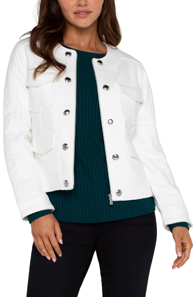 Liverpool Los Angeles Crop Stretch Jacket, Main, color, 