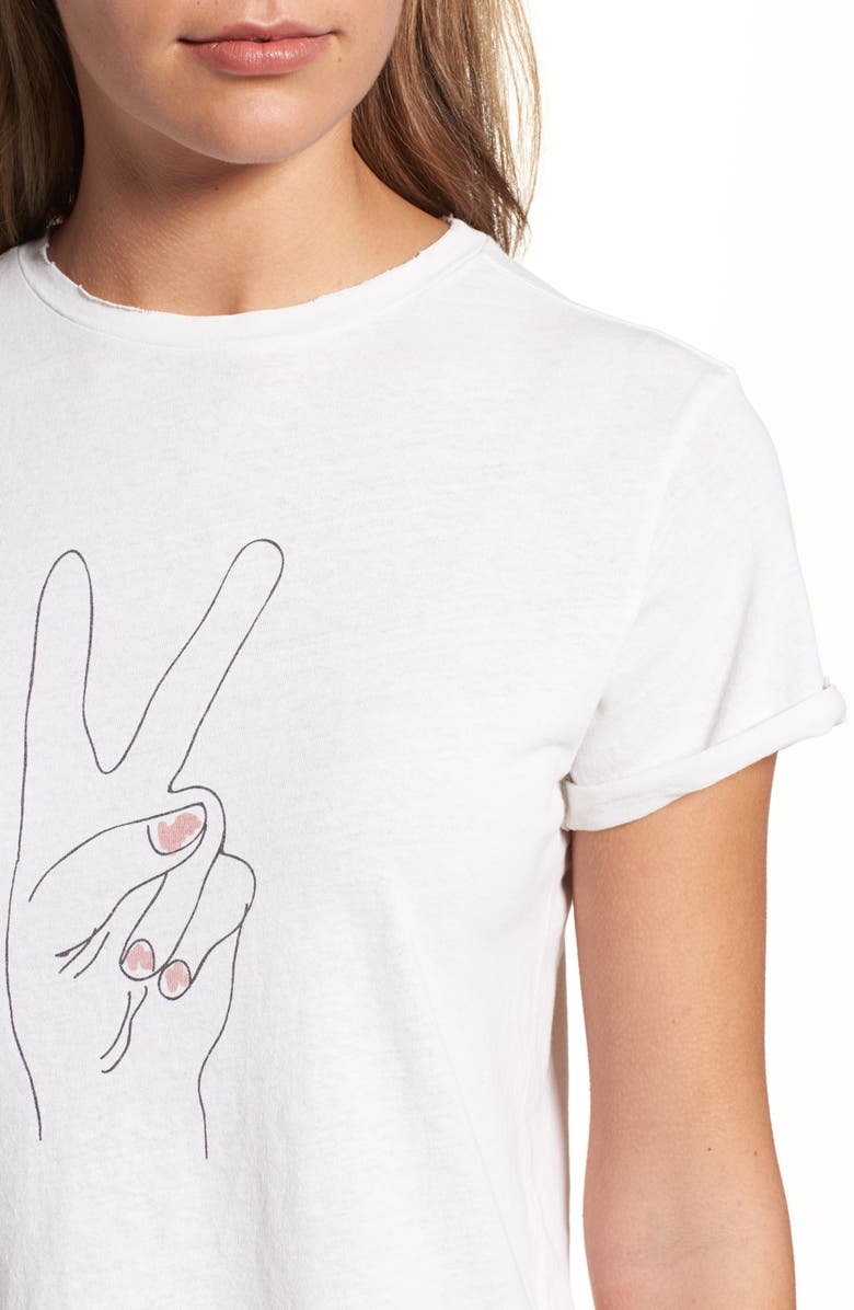 SINCERELY JULES Peace Hand Graphic Tee, Alternate, color, 