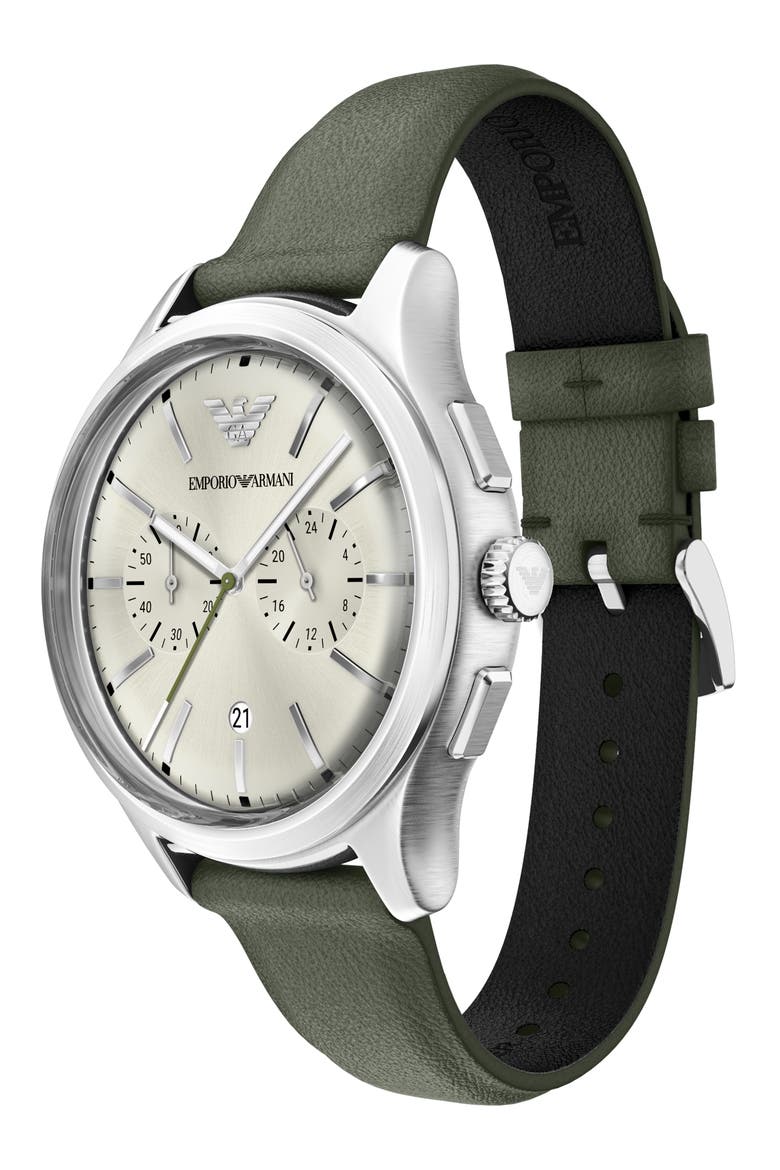 Cushion Case Bracelet Chronograph Watch, 40mm, Alternate, color, GREEN