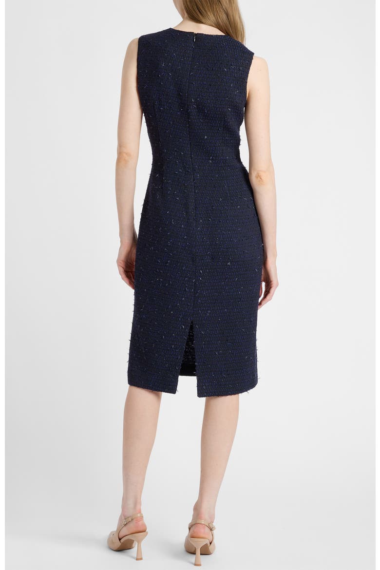 Britta Midi Sheath Dress in Luxury Tweed, Alternate, color, MIDNIGHT