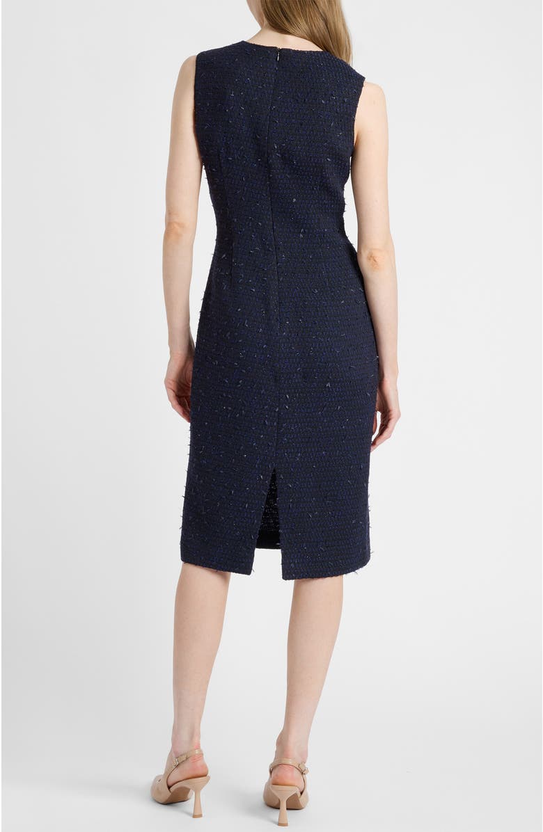 Santorelli Britta Midi Sheath Dress in Luxury Tweed, Alternate, color, Midnight