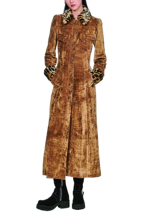 Anna Sui Velour Coat In Brown