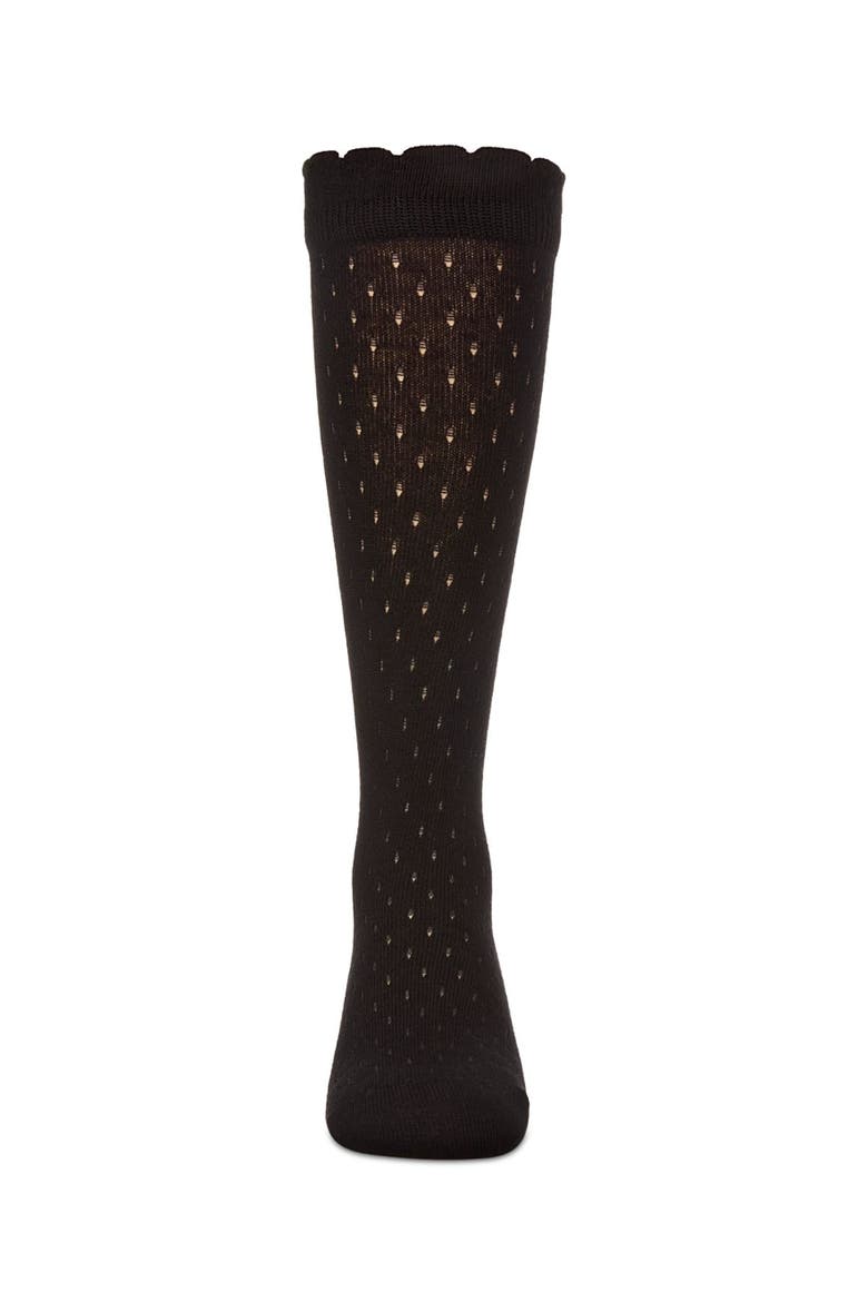 Pointelle Soft Stretch Knee Socks, Alternate, color, Black