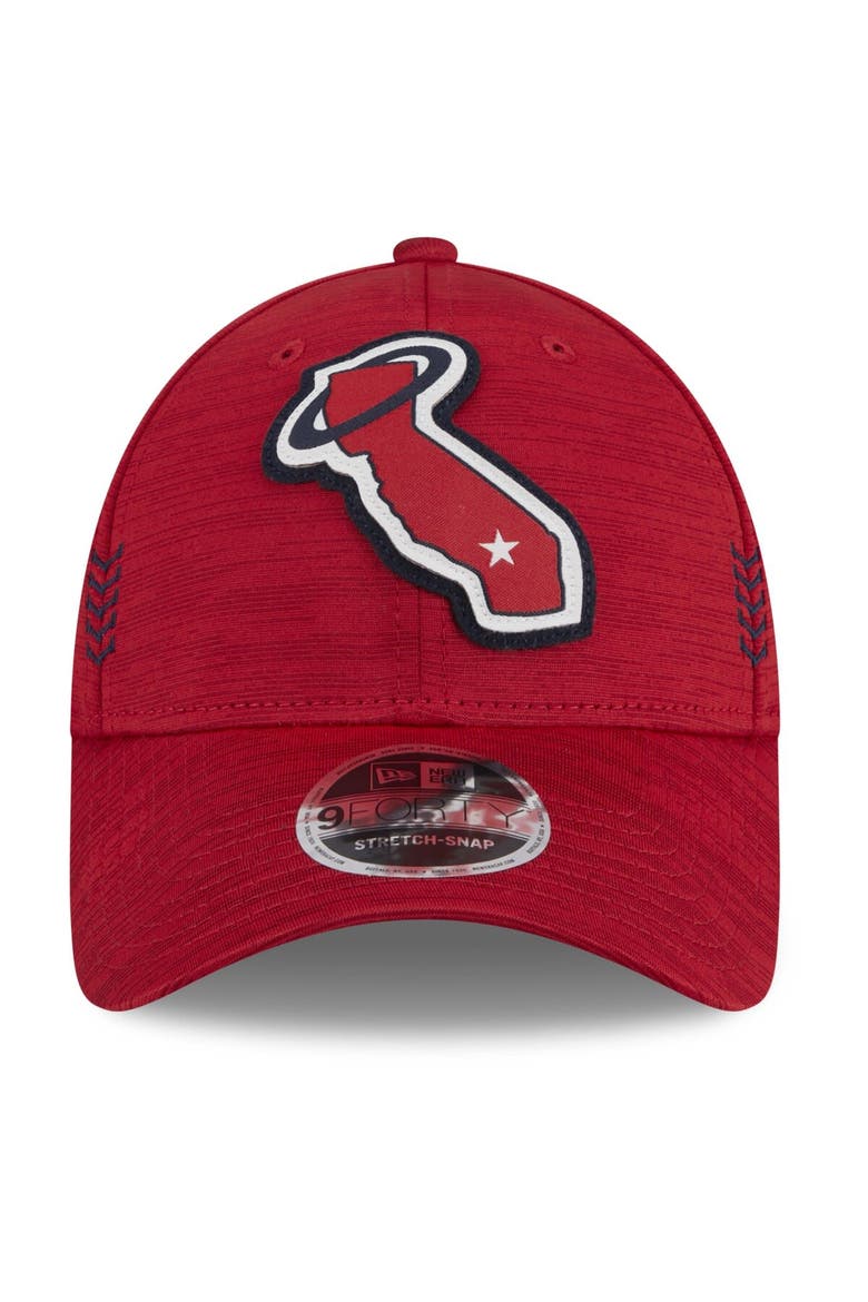 Men's New Era  Red Los Angeles Angels 2024 Clubhouse 9FORTY Adjustable Hat, Alternate, color, Red