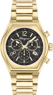 FERRAGAMO Tonneau Chronograph Bracelet Watch, 42mm