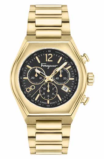FERRAGAMO Tonneau Chronograph Bracelet Watch, 42mm