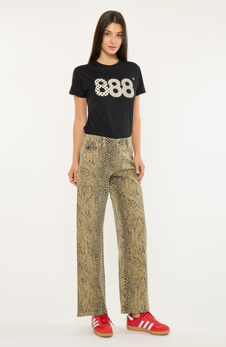 KanCan Juno Low Slung Baggy Wide Leg Pants, Alternate, color, Python Print