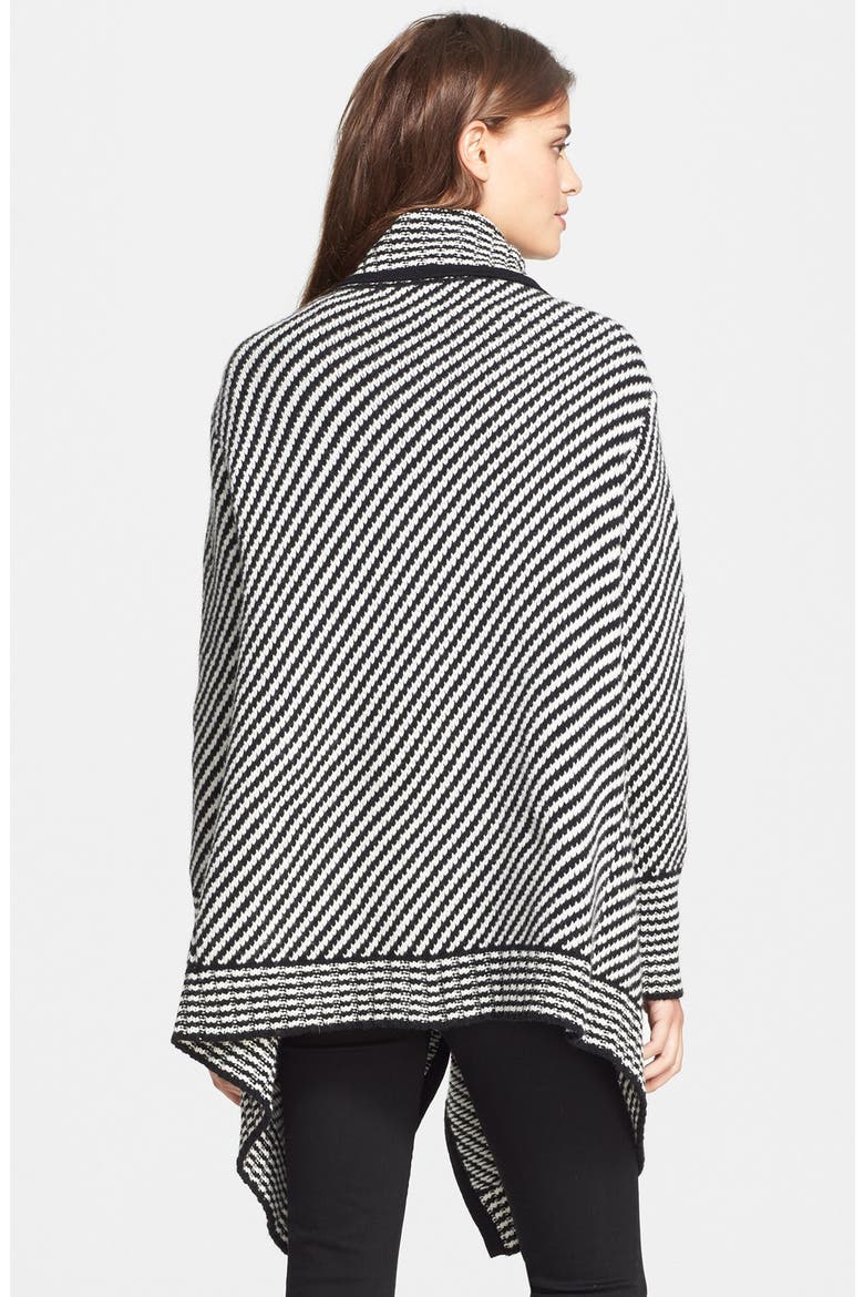 'Mathisa' Open Front Wool & Cashmere Cardigan, Alternate, color, CAVIAR STRIPE