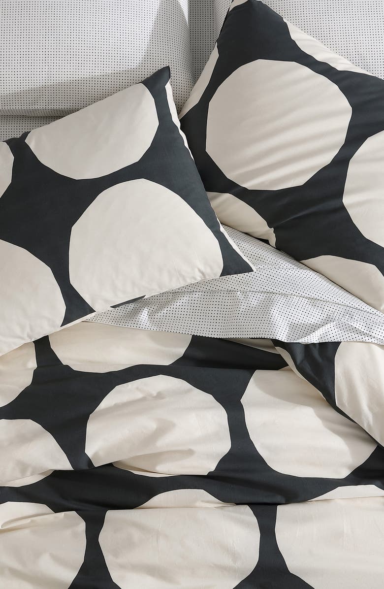 Marimekko Kivet Duvet Cover & Shams Set, Alternate, color, Charcoal Grey