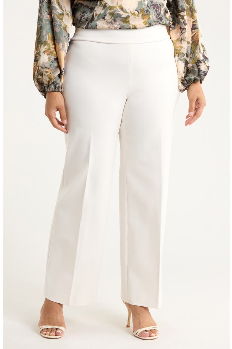 High Waist Wide Leg Pull-On Pants, Main, color, WHITE DOVE