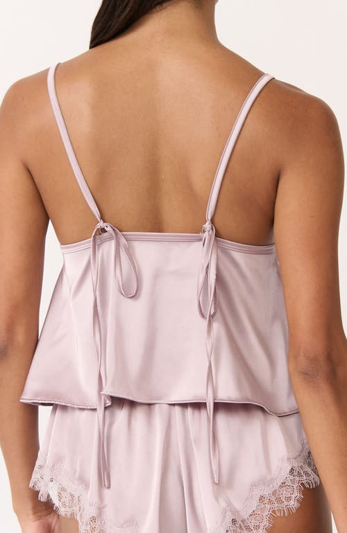 Kat The Label Sorrento Lace Trim Satin Camisole In Pink