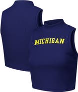 ZOOZATZ Women's ZooZatz Navy Michigan Wolverines Cropped Tank Top