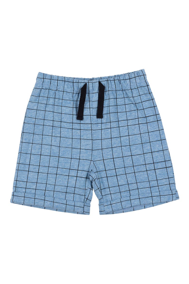 Windowpane Print Pocket Tee & Shorts 2-Piece Set, Alternate, color, 950 BLUE DENIM