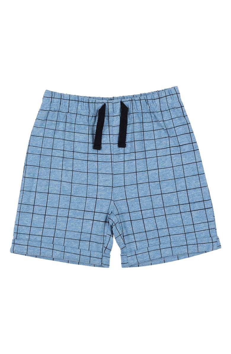 Petit Lem Windowpane Print Pocket Tee & Shorts 2-Piece Set, Alternate, color, 