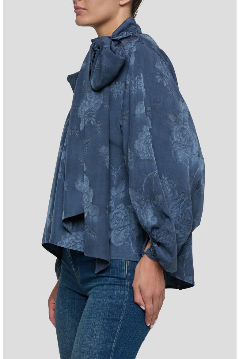 Rhett Floral Print Blouson Sleeve Shirt, Alternate, color, VINTAGE INDIGO FLORAL