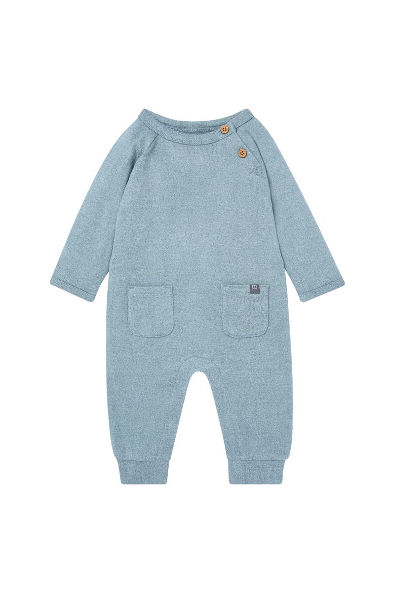 Raglan Sleeve Long Leg Romper, Main, color, Teal Heather