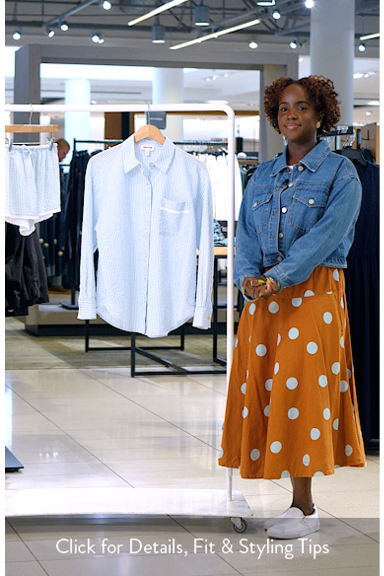 Eyelet Trim Seersucker Cotton Pajama Top video