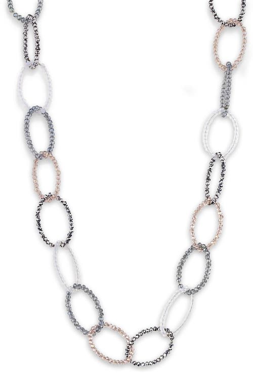 Saachi Sampark Beaded Oval Link Necklace In Multi