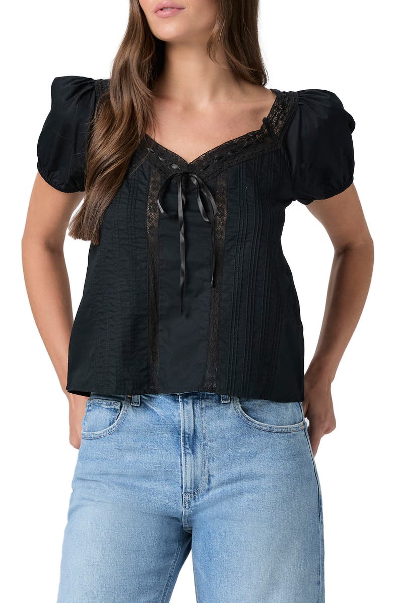 PAIGE Anzio Puff Sleeve Top, Main, color, Black