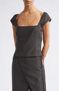 ST. AGNI Wool Blend Cap Sleeve Top