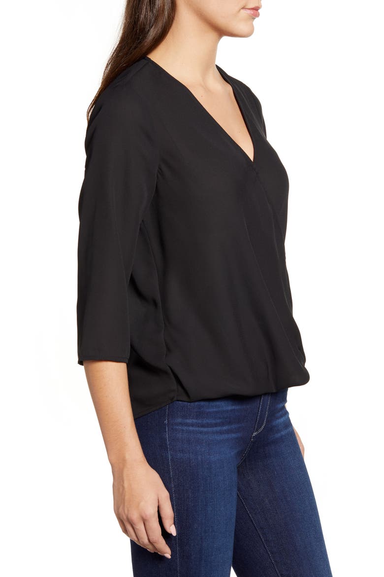Surplice Blouse, Alternate, color, BLACK
