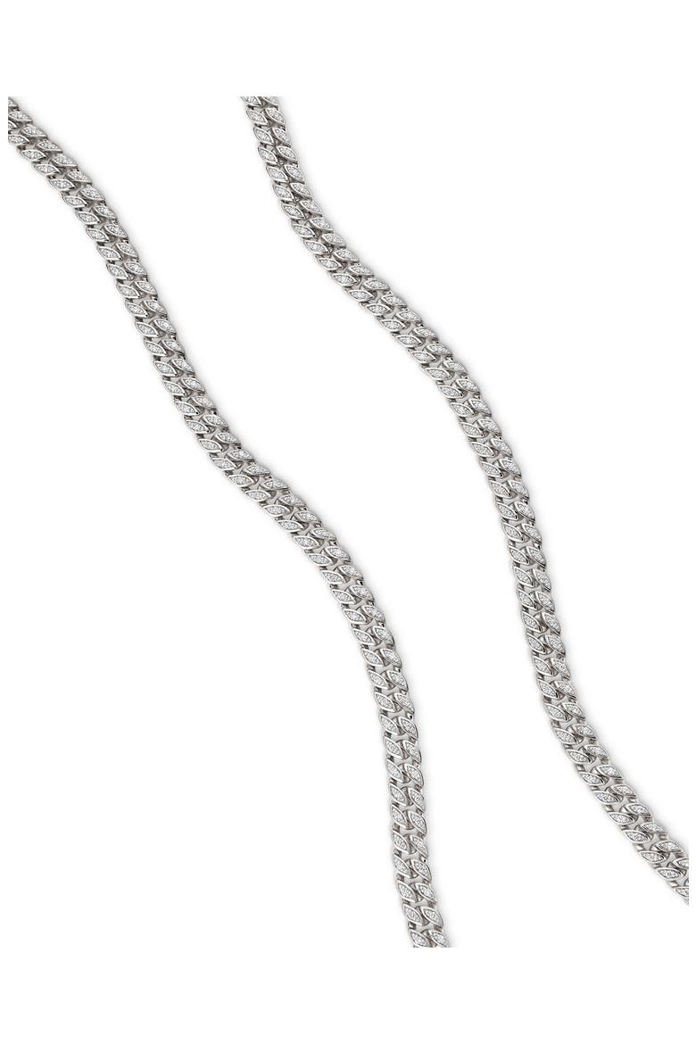 6mm Men's Pavé Diamond Curb Chain Necklace, Alternate, color, STERLING SILVER/ DIAMOND