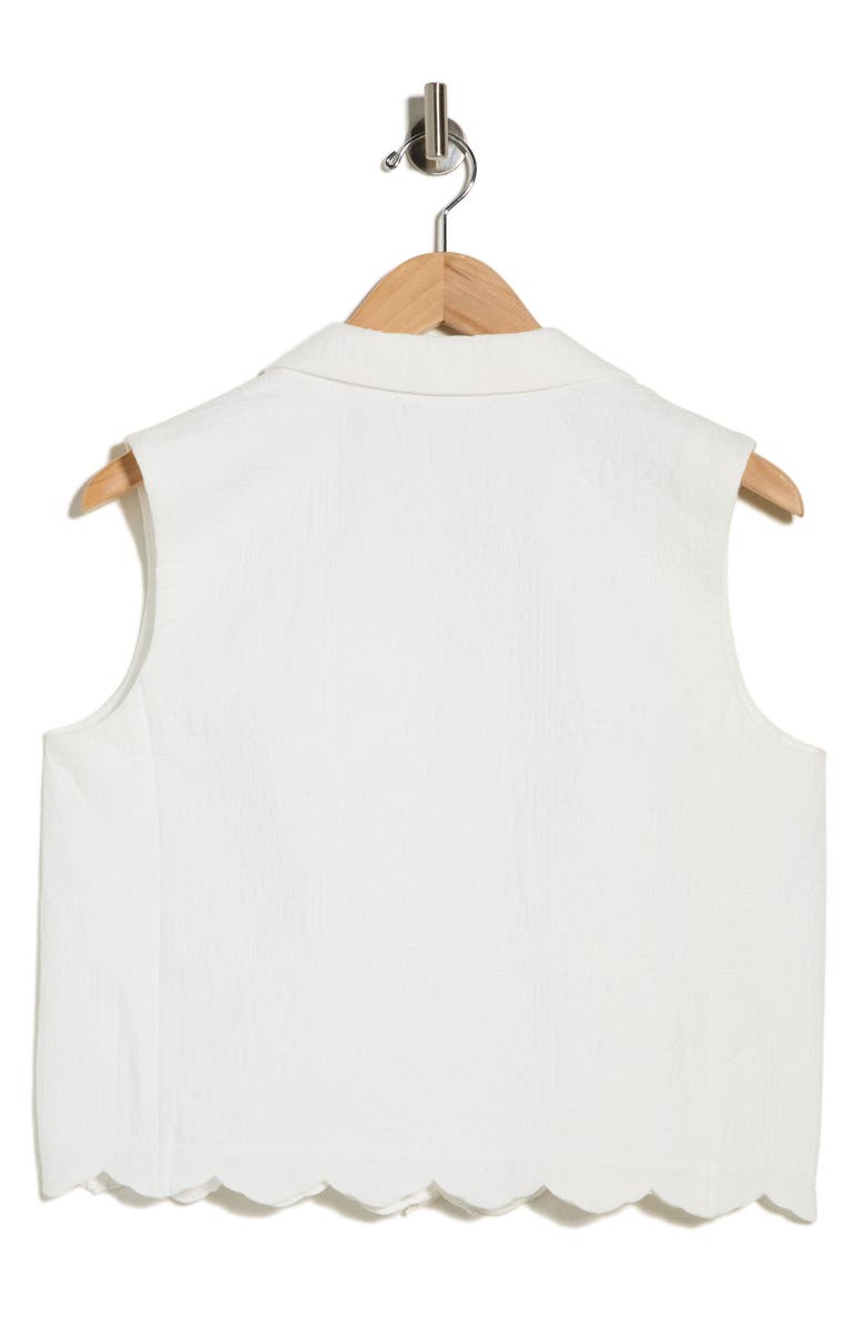 Longchamp Scallop Hem Vest, Alternate, color, White