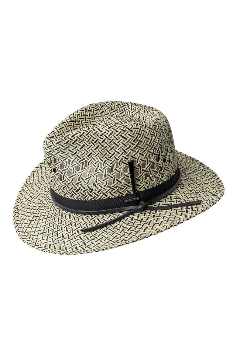 Telfar Open Weave Fedora, Main, color, NATURAL/ BLACK
