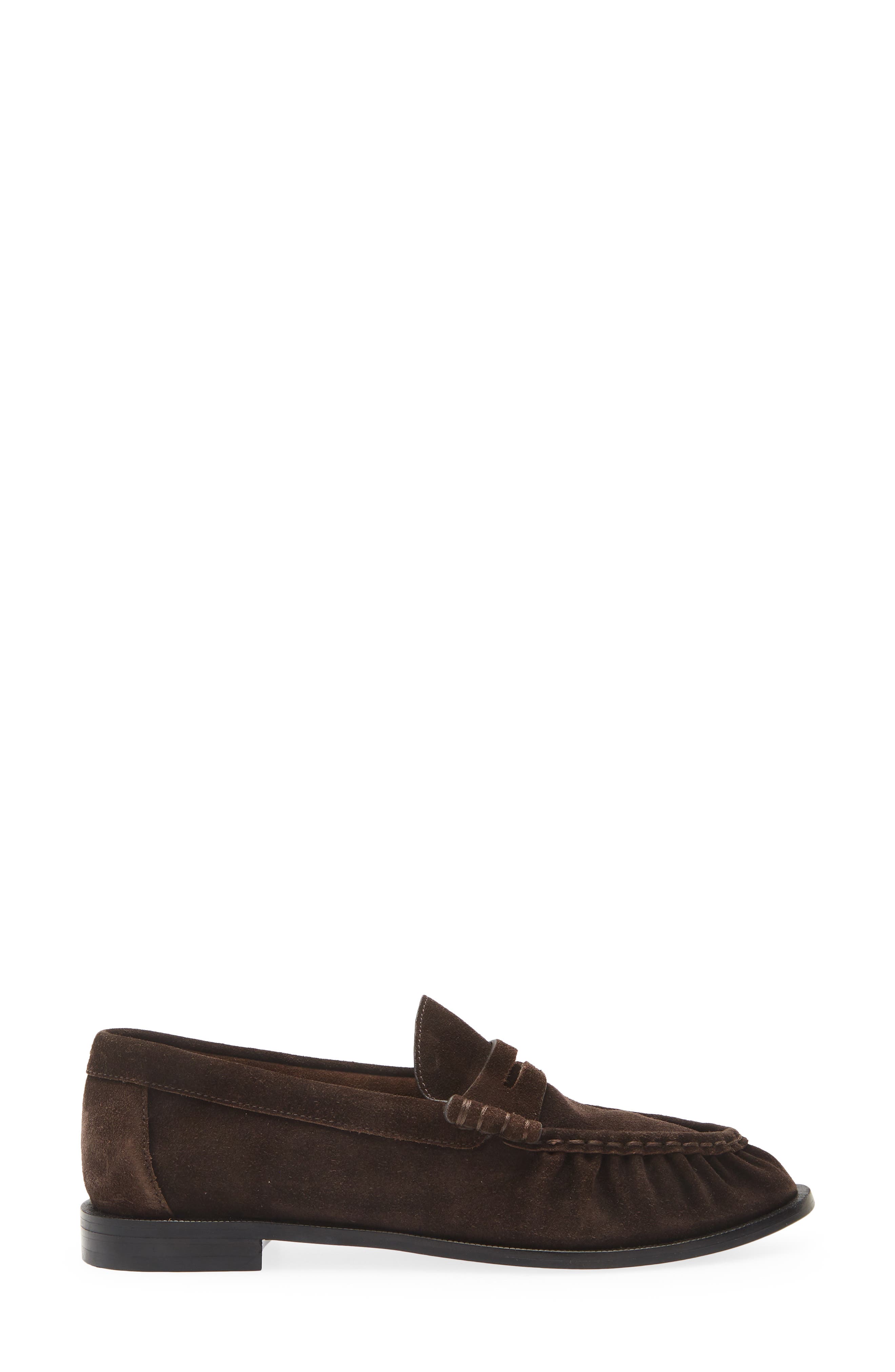 Lexi Penny Loafer, Alternate, color, DARK CHOCOLATE SUEDE