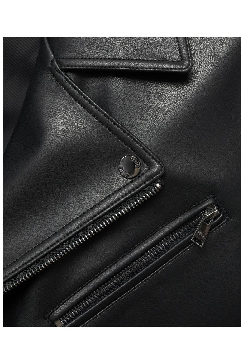 Faux Leather Moto Jacket, Alternate, color, BLACK
